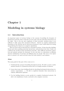 Chapter 1 Modeling in systems biology