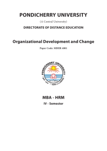 Organizational Development and Change