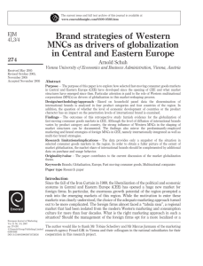 Brand strategies of Western MNCs as drivers of globalization in