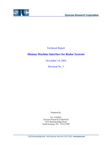 Human Machine Interface for Radar Systems