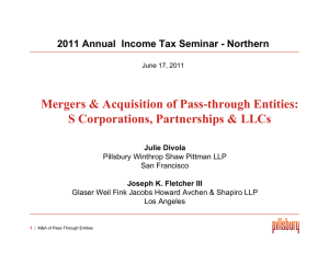 Mergers & Acquisition of Pass-through Entities: S Corporations
