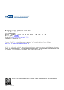 Ahmadi. “Managing Capacity and Flow at Theme Parks.”