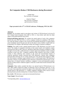 Do Companies Reduce CSR Disclosures during Recessions?