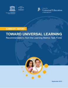 Toward Universal Learning: Recommendations from the Learning