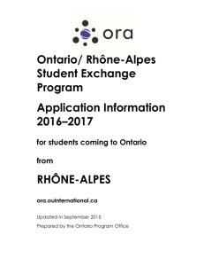 Rhône-Alpes Student Exchange Program Application - UJF