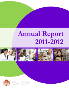 Annual Report 2011-2012 - Centre for Canadian Language