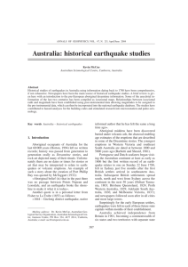 Australia: historical earthquake studies
