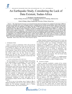 An Earthquake Study, Considering the Lack of Data Existent, Sudan