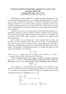 Numerical solution of hyperbolic equations by means of the package