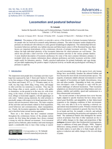 Locomotion and postural behaviour