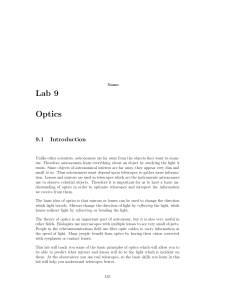Lab 9 Optics - NMSU Astronomy