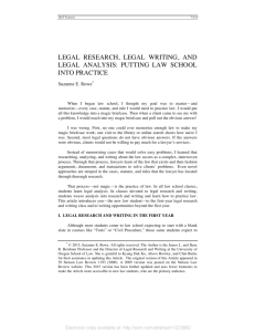 legal research, legal writing, and legal analysis