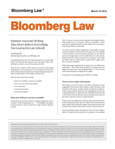 Bloomberg Law - Legal Writing CLE