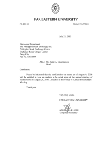 FEU Investor Relations - Far Eastern University