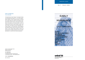 Early Marriage - UNICEF