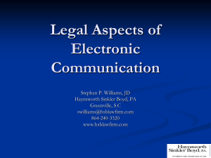 Legal Aspects of Electronic Communication