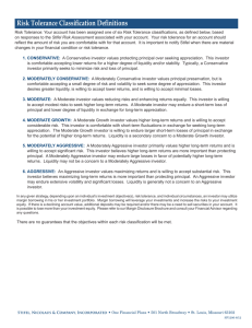 Risk Tolerance Classification Definitions