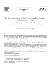 Psychometric properties of the Stirling Eating Disorder Scales with