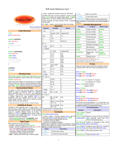PHP Quick Reference Card1