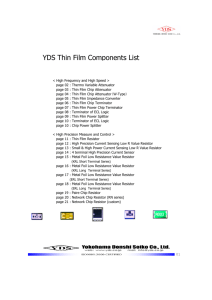 YDS Thin Film Components List