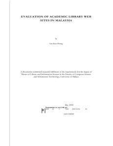 evaluation of academic library web sites in malaysia