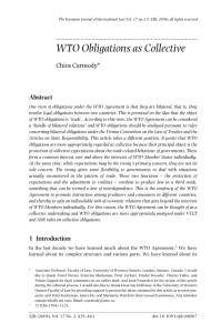 WTO Obligations as Collective - European Journal of International Law