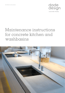 Maintenance instructions for concrete kitchen and