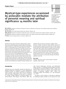Mystical-type experiences occasioned by psilocybin mediate the