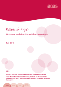 Workplace mediation: The participant experience