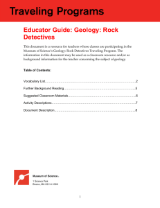 Educator Guide: Geology: Rock Detectives