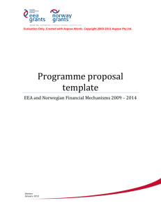 Programme proposal template