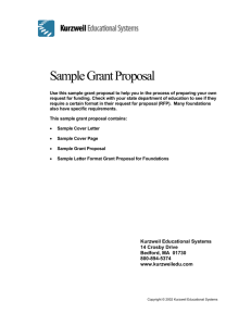 Sample Grant Proposal - Kurzweil Educational Systems