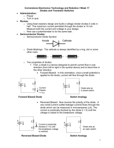 1 Cornerstone Electronics Technology and Robotics I Week 17