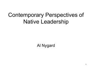 Contemporary Perspectives of Native Leadership