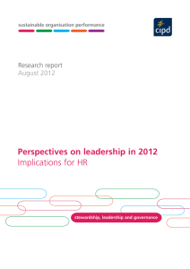 Perspectives on leadership in 2012 Implications for HR