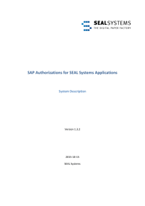 SAP Authorizations for SEAL Systems Applications