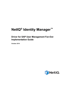 NetIQ® Identity Manager™ Driver for SAP User Management Fan