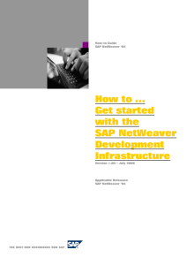 How to … Get started with the SAP NetWeaver Development