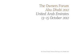 The Owners Forum Abu Dhabi 2012 United Arab Emirates 13 – 15