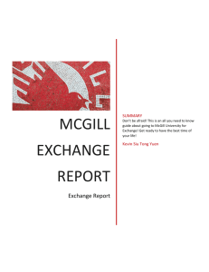 McGill Exchange Report