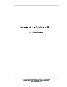 Secrets of the 2-Minute Pitch