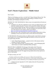 Ford's Theatre Explorations – Middle School