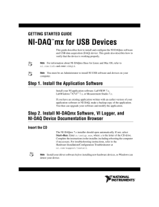 NI-DAQmx for USB Devices Getting Started Guide