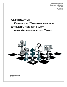 Alternative Financial/Organizational Structures Of Farm And