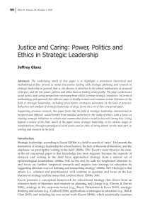 Justice and Caring: Power, Politics and Ethics in Strategic Leadership