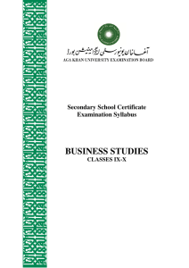 BUSINESS STUDIES - Examination Board