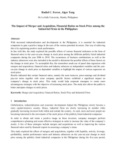 The Impact of Merger and Acquisition, Financial Ratios on Stock