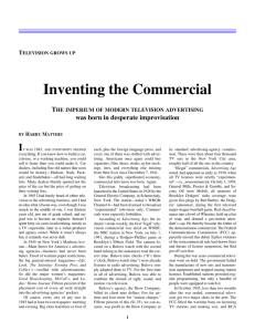 Inventing the Commercial