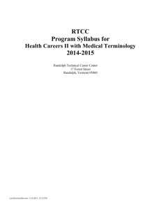 RTCC Program Syllabus for 2014-2015