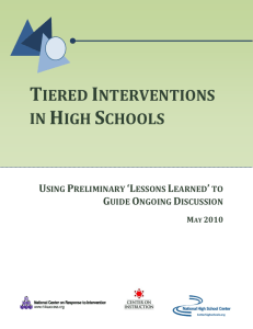 Tiered Interventions in High Schools: Using Preliminary “Lessons